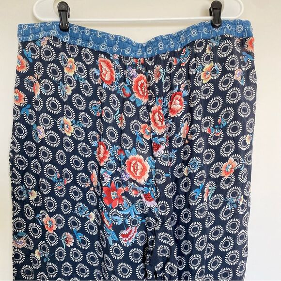 Johnny Was Maera Printed Drawstring Pull-On Pants Straight Leg Size 1X NWT - Picture 7 of 14